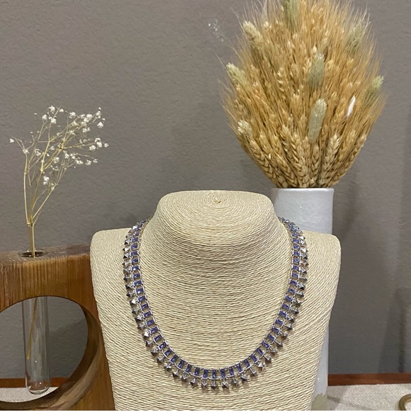 Kendra Scott Oscar Silver Adjustable Chocker Necklace in Lilac Crystal - Picture 2 of 10